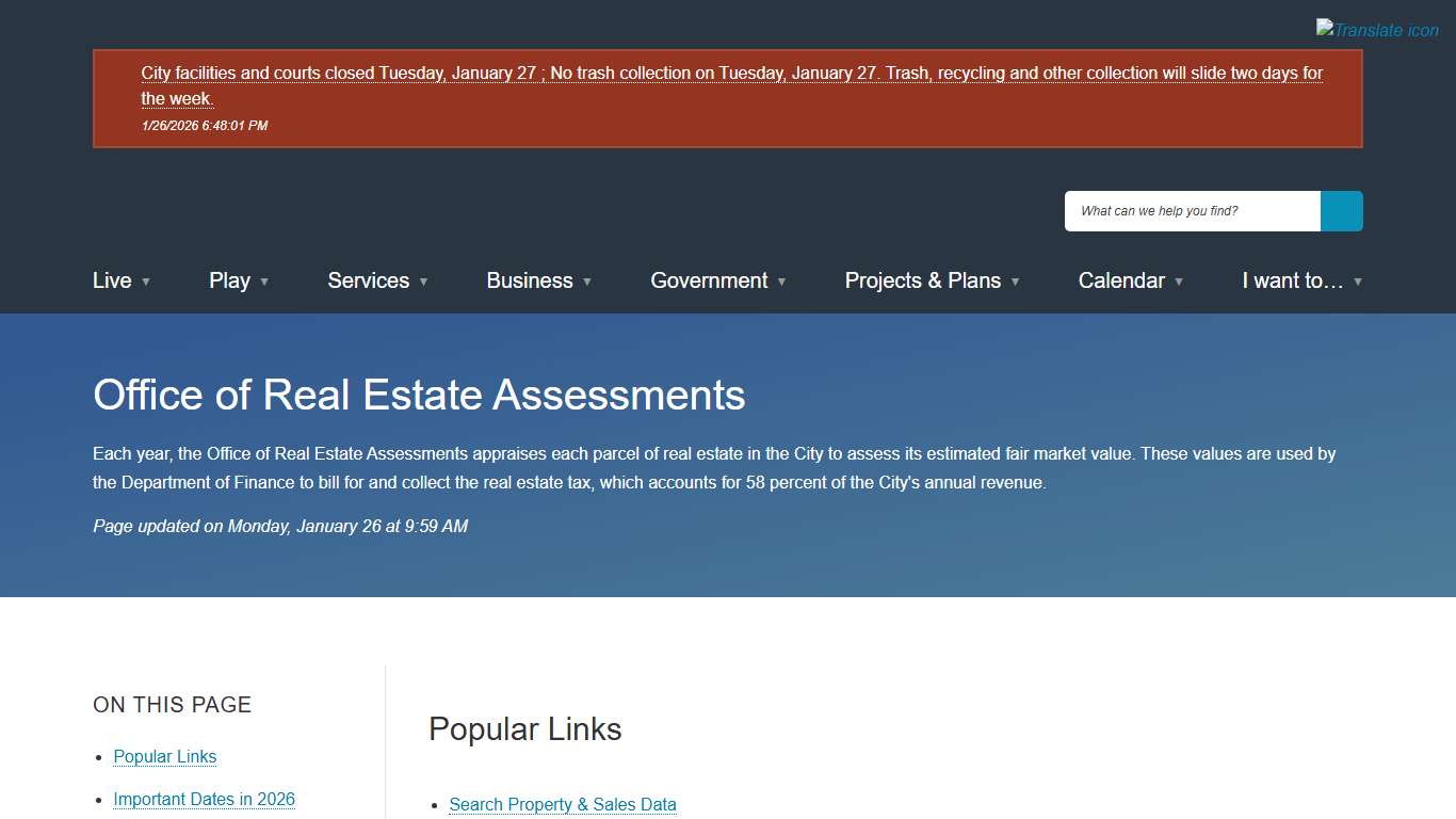 [Current] Office of Real Estate Assessments City of Alexandria, VA